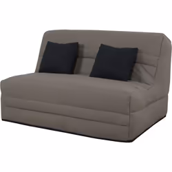 Banquette lit - SLYDE VANDA - 2 places - Tissu Taupe - Ressorts ensachés Simmons - Made in France