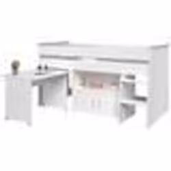Lit combiné enfant PARISOT ZOLA - Blanc - 90x200 cm - Sommier inclus