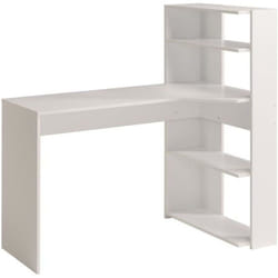 Les Tendances - Bureau d'angle contemporain parisot june - Blanc - l 122 cm - 1 plateau, 2 tablettes
