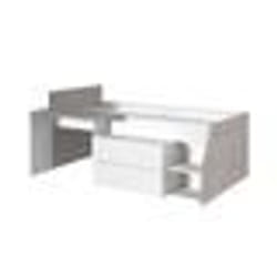 Lit combiné enfant contemporain PARISOT KIM - gris loft et blanc - l 90 x L 190 ou 200 cm