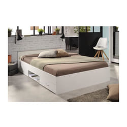 PARISOT ZODIAC Lit adulte l 160 x L 200 cm - Contemporain - Blanc mat