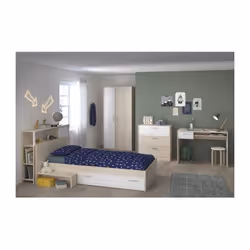 Description générale Ce meuble de chambre complète CHARLEMAGNE est idéal pour aménager l'espace personnel de votre enfant. Co ...