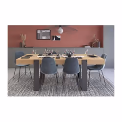 Description générale La table rectangulaire LOFT est conçue pour accueillir jusqu'à 8 personnes. Son plateau épais, fabriqué  ...