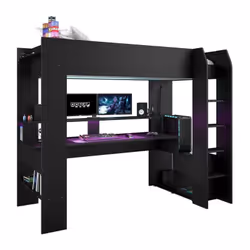 Description générale Le lit mezzanine combiné enfant LED Gamer ONLINE de PARISOT est parfait pour les jeunes gamers. Il est é ...
