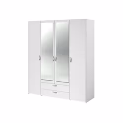 Description générale Le rangement VARIA est un meuble pratique et esthétique, équipé de quatre portes, dont deux sont des mir ...