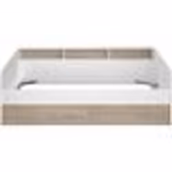 Lit banquette 2 tiroirs 90 x 200/190 cm - MDF - Mat décor chêne et blanc - JOY - 2339ENSE