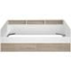 Lit banquette 2 tiroirs 90 x 200/190 cm - MDF - Mat décor chêne et blanc - JOY - 2339ENSE
