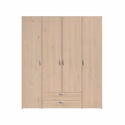 Armoire chambre varia - Décor chene - 4 portes battantes + 2 tiroirs - l 159,9 cm x p 51,3 cm x h 185 cm
