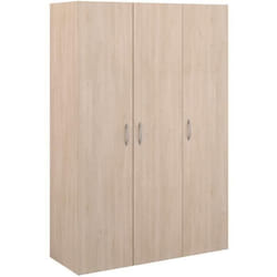 Armoire - EASY LIFE - Décor Chêne clair - 3 portes battantes - L1202 x H180 x P497cm - PARISOT EASY LIFE