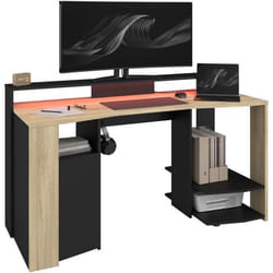 Bureau Gamer - META - Chêne / Noir - 152 x 615 x 867 cm - PARISOT