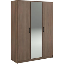 Armoire de chambre - AZUKA - Orme torréfié - 3 portes  - Style contemporain - 139 x 52 x 197 cm