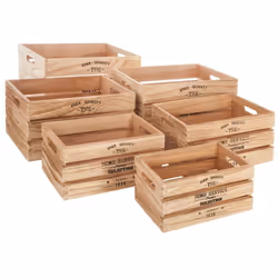 Ensemble de 6 caisses cagettes facto naturel Cet ensemble de 6 caisses cagettes en bois naturel sera un accessoire fort utile ...