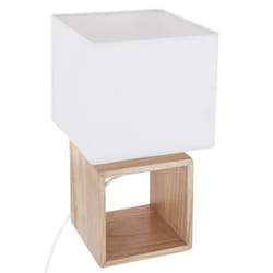 Atmosphera - Lampe en bois carré - Multicolore