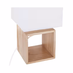 Atmosphera - Lampe en bois carré - Multicolore