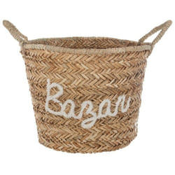 Atmosphera - Panier osier avec broderie blanc