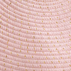 Tapis à franges rose avec Lurex doré intégré 90 cm - Multicolore