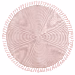 Tapis à franges rose avec Lurex doré intégré 90 cm - Multicolore