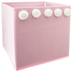 Atmosphera - Bac de rangement pompons rose