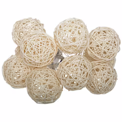 Guirlande lumineuse 10 boules LED en rotin Ambiance douce et chaleureuse avec cette jolie guirlande lumineuse 10 boules LED e ...