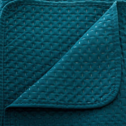 Atmosphera - Dessus de lit 240x260 Dolce bleu canard + 2 taies - Bleu