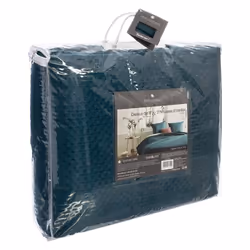 Atmosphera - Dessus de lit 240x260 Dolce bleu canard + 2 taies - Bleu