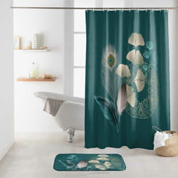 Douceur D'intérieur - Rideau de douche 180x200 Ginko Blue - Bleu