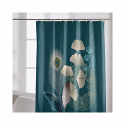 Douceur D'intérieur - Rideau de douche 180x200 Ginko Blue - Bleu