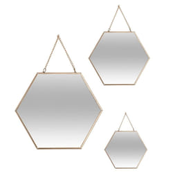Atmosphera - Ensemble de 3 miroirs Hexa chaîne or - Or