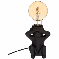 Lampe socle céramique singe yeux noir H17 A poser sur un bureau ou sur une table de chevet, cette lampe Singe avec socle en c ...