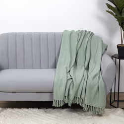 Jeté de canapé gaufré 130x160 cm vert d'eau