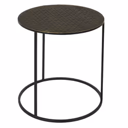 The Home Deco Factory - Lot de 2 tables d'appoint gigognes métal - Noir