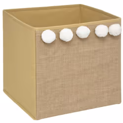 Bac de rangement jute pompons A la fois pratique et très joli, ce bac de rangement façon jute pompons pour enfant installera  ...