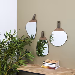 The Home Deco Factory - Miroir galet bois 20x30 cm - Marron