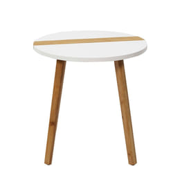 Lot de 2 tables d'appoint gigognes bicolore relief blanc