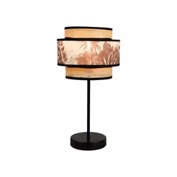 Ostaria - Lampe abat-jour papier rotin 3 niveaux ombrage - Beige