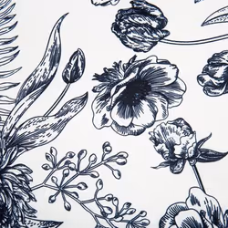 Ostaria - Housse de coussin 40x40 cm Flora noir blanc - Blanc