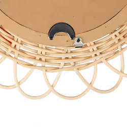Ostaria - Miroir rond rotin pompons naturel D37 - Beige
