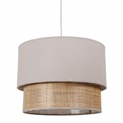 Ostaria - Suspension gigogne rotin beige D35 - Gris