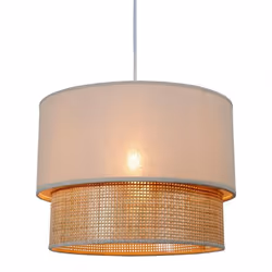Ostaria - Suspension gigogne rotin beige D35 - Gris