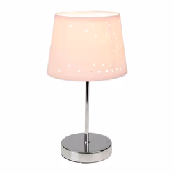 Lampe métal abat-jour ajouré cœur rose