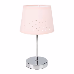 Lampe métal abat-jour ajouré cœur rose