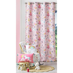 Rideau à œillets 140x260 Princesse Licorne rose