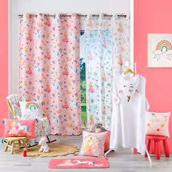 Rideau à œillets 140x260 Princesse Licorne rose
