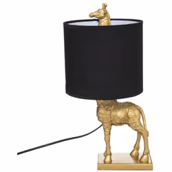 Lampe droite Girafe doré H42 A poser sur un bureau ou sur une table de chevet, cette jolie lampe droite Girafe doré d'une hau ...