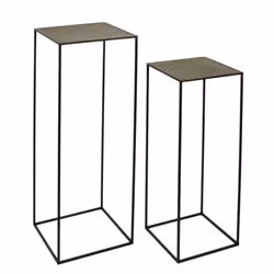 Lot de 2 sellettes gigognes métal martelé Mirage
