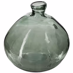 Vase rond verre recyclé Uly vert D33 Charme organique, ambiance contemporaine garantie avec ce beau vase rond en verre recycl ...