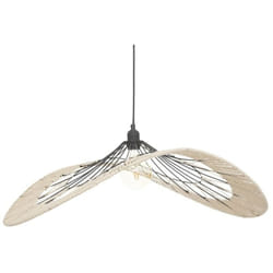 Atmosphera - Suspension métal filaire Cosy noir naturel D75