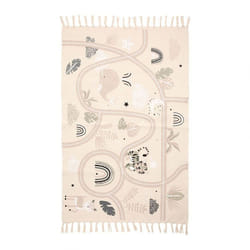 Ostaria - Tapis circuit voitures coton - Blanc