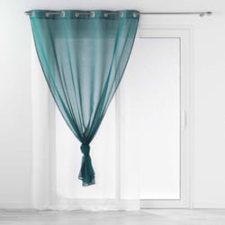 Voilage double à œillets 140x240 sable Duetto pétrole blanc
