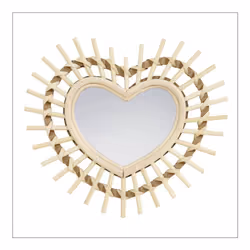 Ostaria - Miroir bambou cœur - Beige